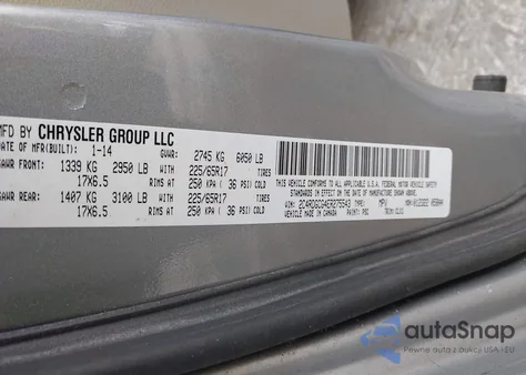 2014 Dodge Grand Caravan Sxt 30Th Anniversary z USA, uszkodzony, nr VIN 2C4RDGCG4ER275543